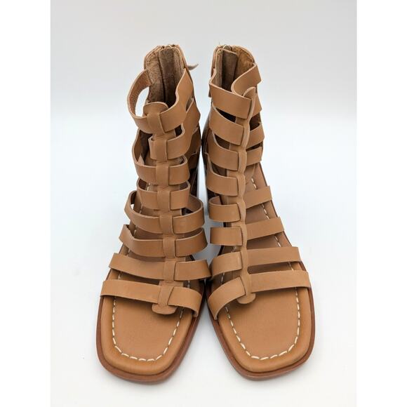 Sofft Stratford Luggage Heeled Sandal Women's Leather Brown Size US8M - Picture 2 of 9